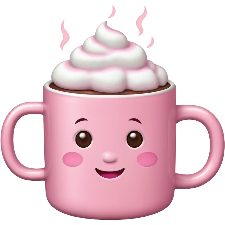 heiße Schokolade mit Marshmallows pink  emoji