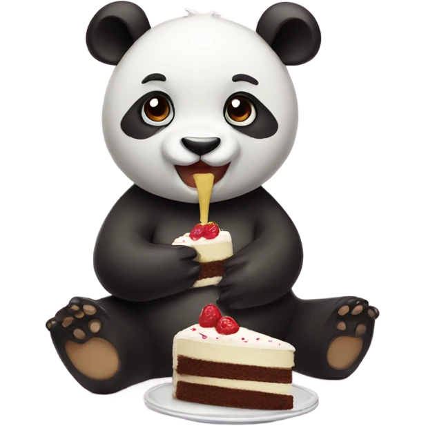 panda eating cake emoji