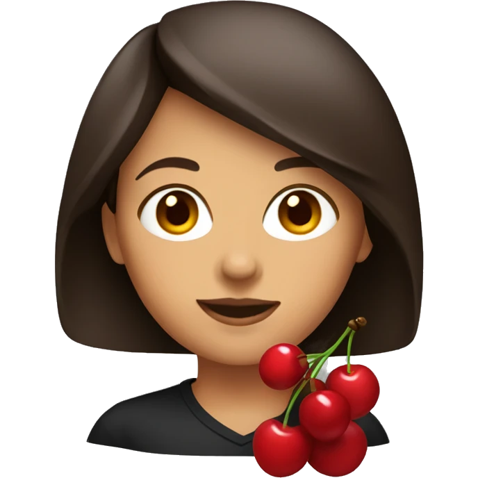 Brunette with cherry liquor  emoji