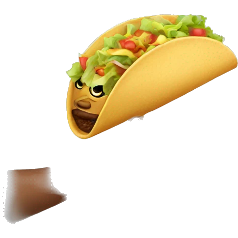 handing a taco emoji