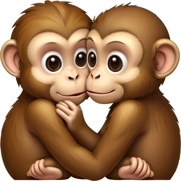 two monkeys kissing emoji