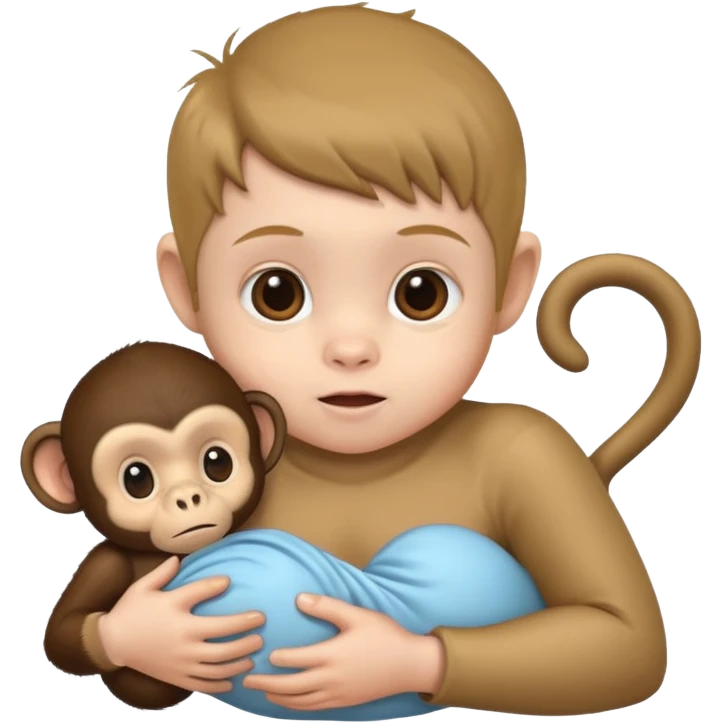 Baby with Monkey. emoji