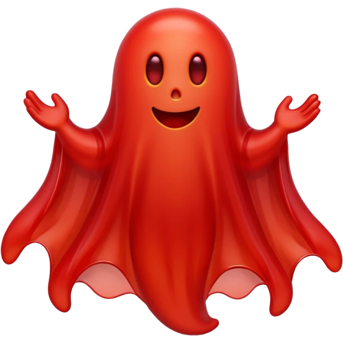 cartoon red ghost with a wavy bottom emoji