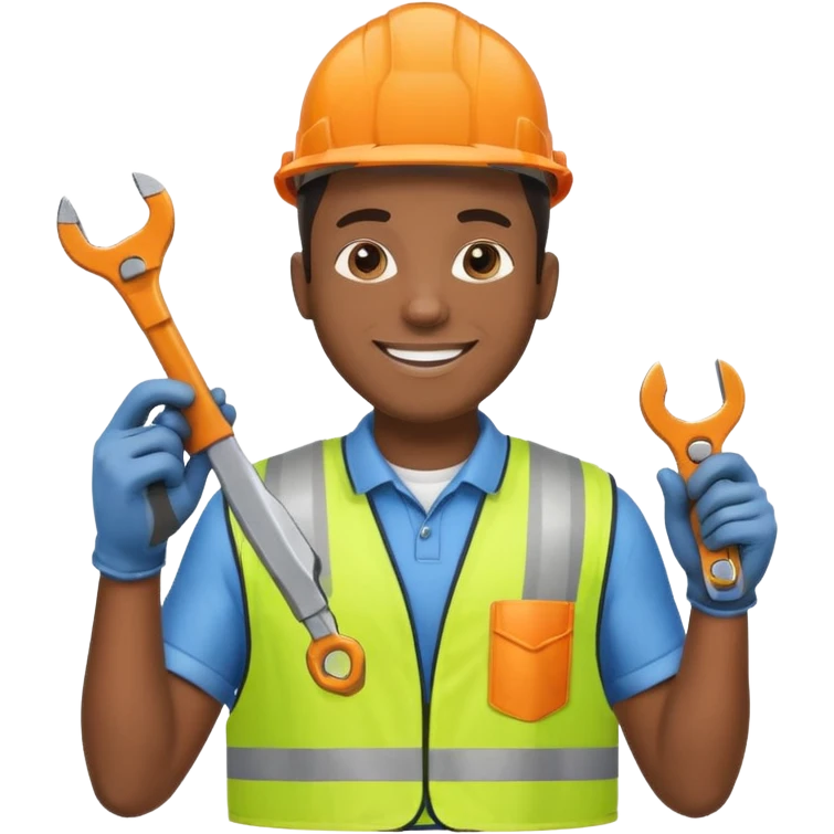 City Maintenance Worker black man emoji