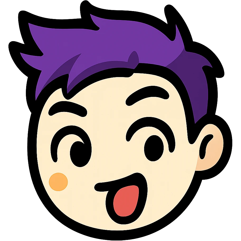 Transform the face in the reference image into a cute emoji-style icon with a slightly whitish face color and a new playful, surprised expression. Use minimalistic, bold lines and bright colors. The emoji should be expressive and suitable for a small emoji size. Remove the background entirely. Emulate the style of typical emoji icons with a clean and simple look. emoji