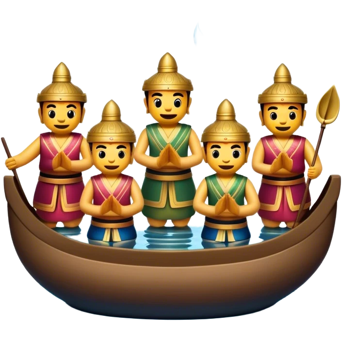 Cinematic Realistic Water Puppetry Emoji, depicted as a whimsical scene of traditional water puppets performing on a reflective water stage, rendered with vivid textures and dynamic playful lighting that captures its enchanting charm. emoji