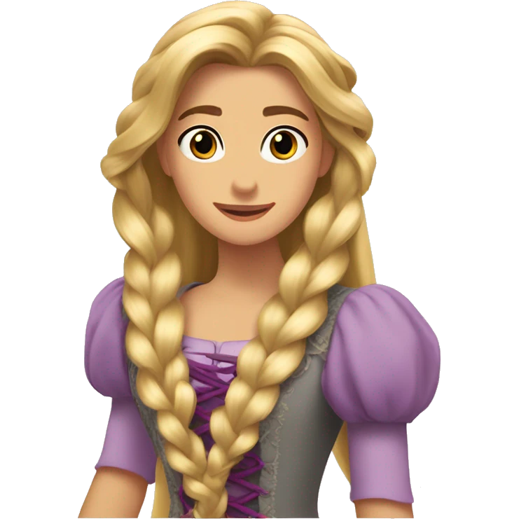 Rapunzel blanca y mujer emoji