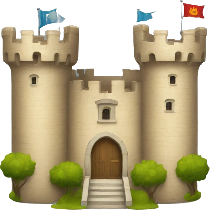 un castillo con un león emoji