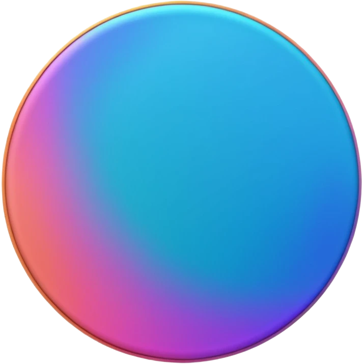 
Rotate 35 degree  coin color in in gradient of turquoise, blue, pink, purple, and coral emoji