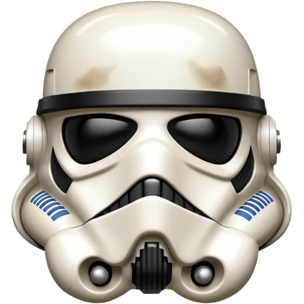 cartoon-style TK421 stormtrooper. Generate it to show the face has an expression like he made a mistake. Similar to a grimace face emoji