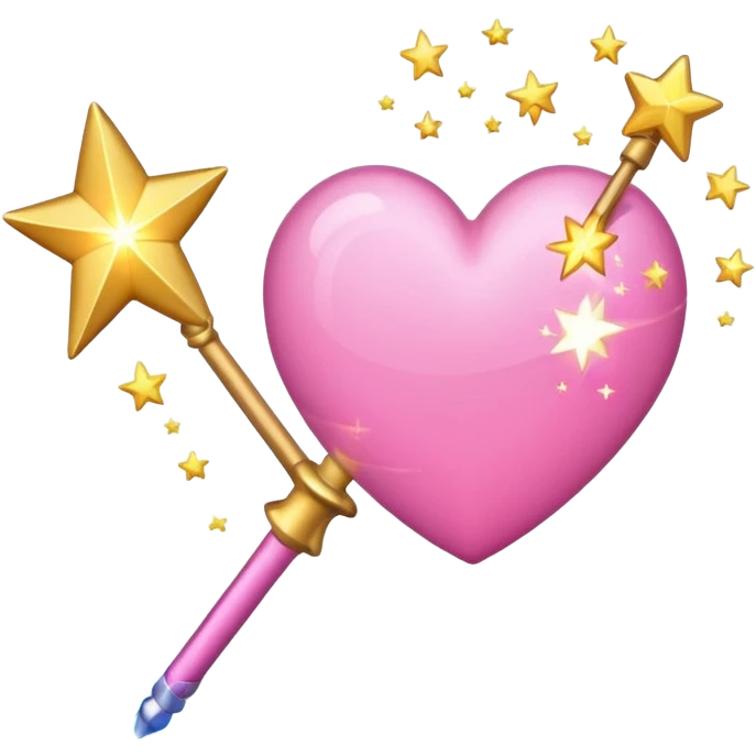 pink heart shooting star effect on end of a wand emoji