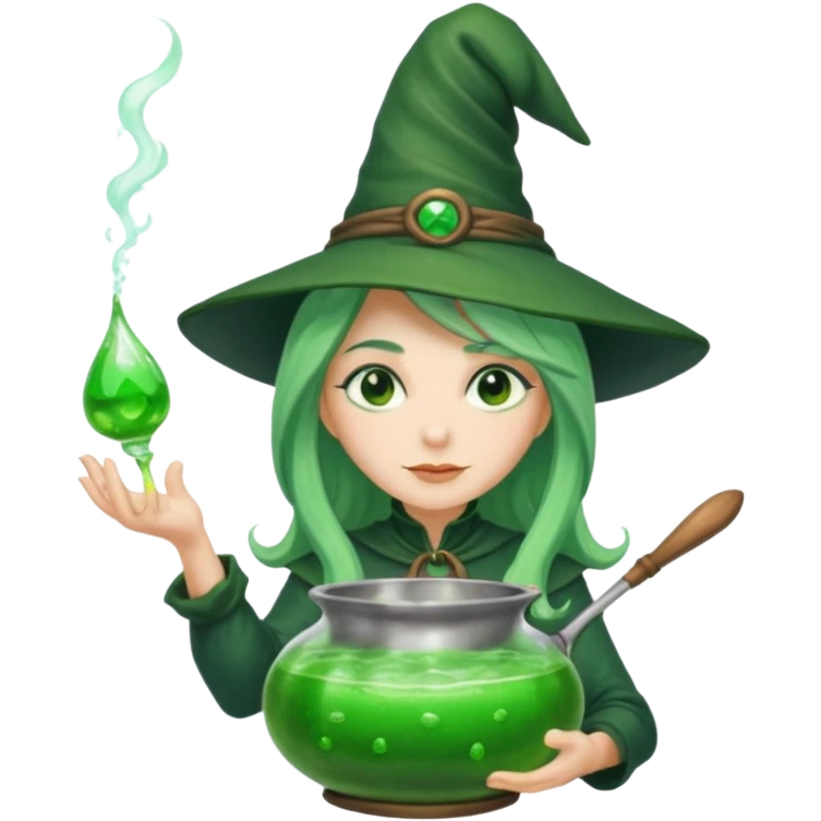 green witch cooking potion emoji