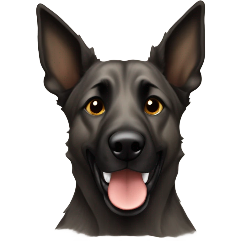 Brindle short haired Dutch shepherd with pointy ears emoji