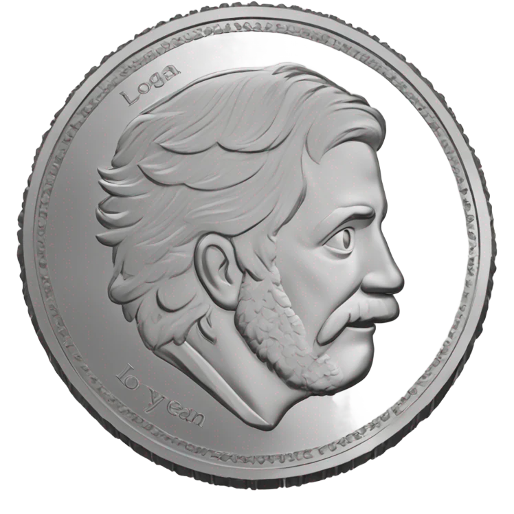Coin with herb and says “Logan” emoji