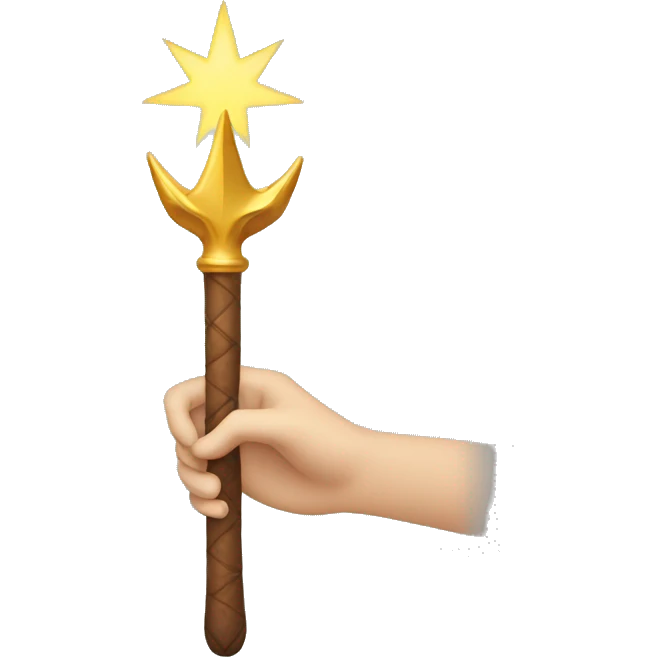 Hand holding wand emoji