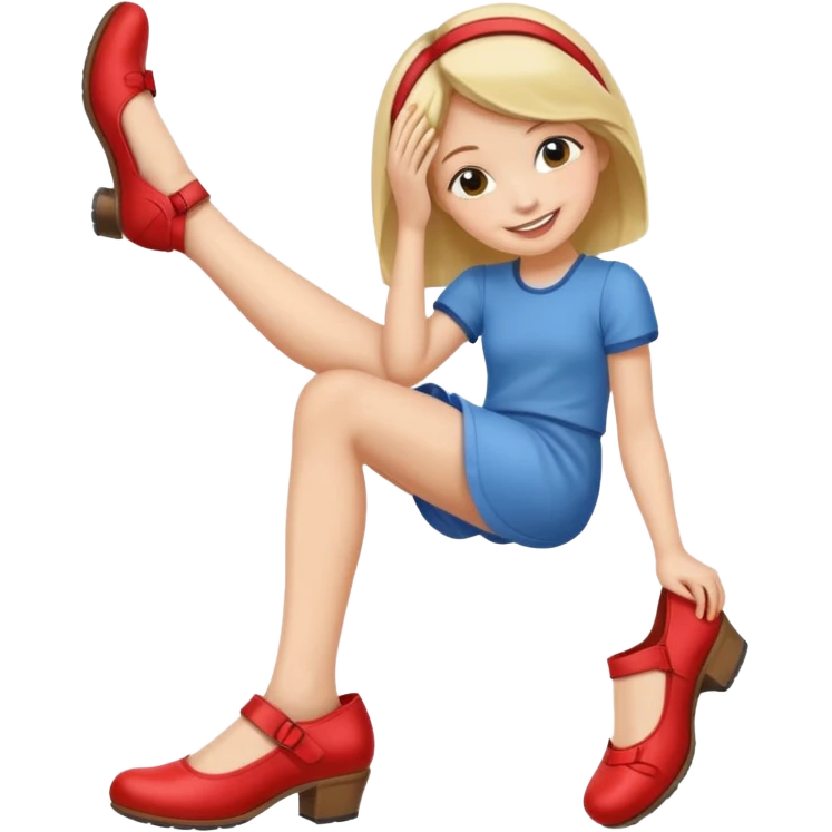 a foot placed on a girl's head emoji