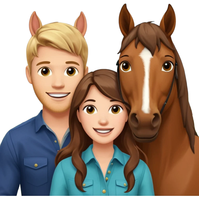 Excited Trevor Donovan and Danica McKellan with horse emoji