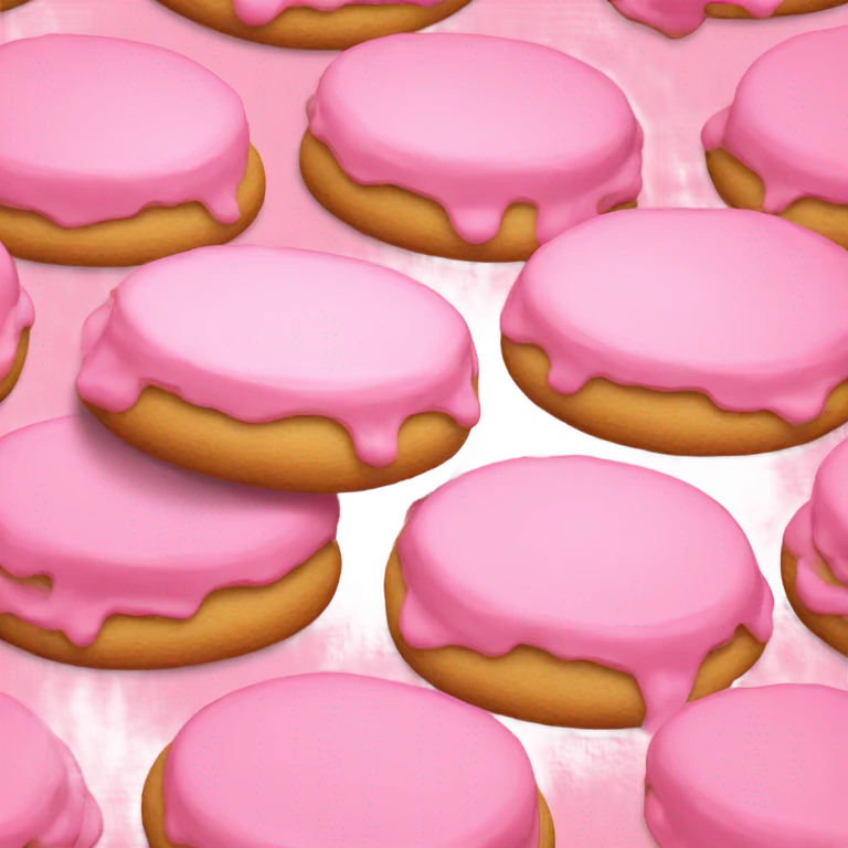 Big cookie with pink frosting  emoji