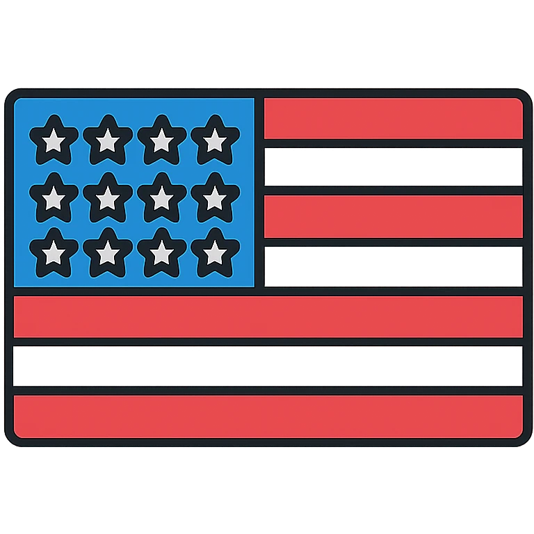 US flag, modern and outlined color outline style emoji