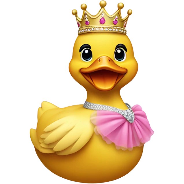Duck with pink tutu with crown emoji