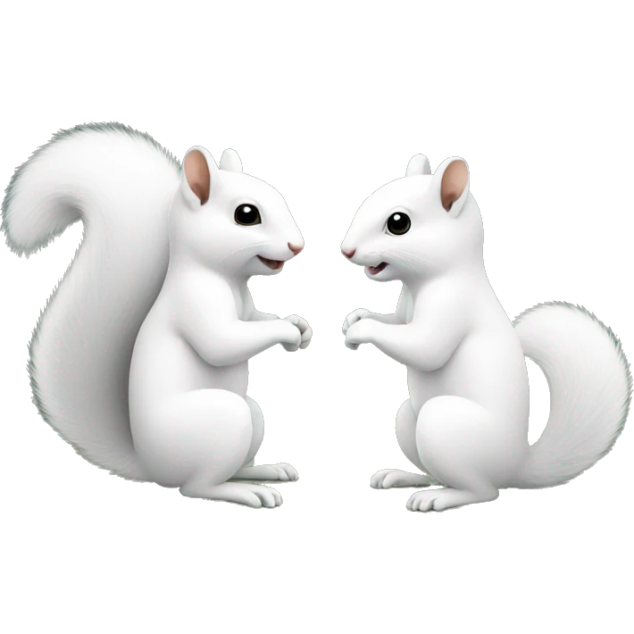 white squirrels asking each other questions emoji