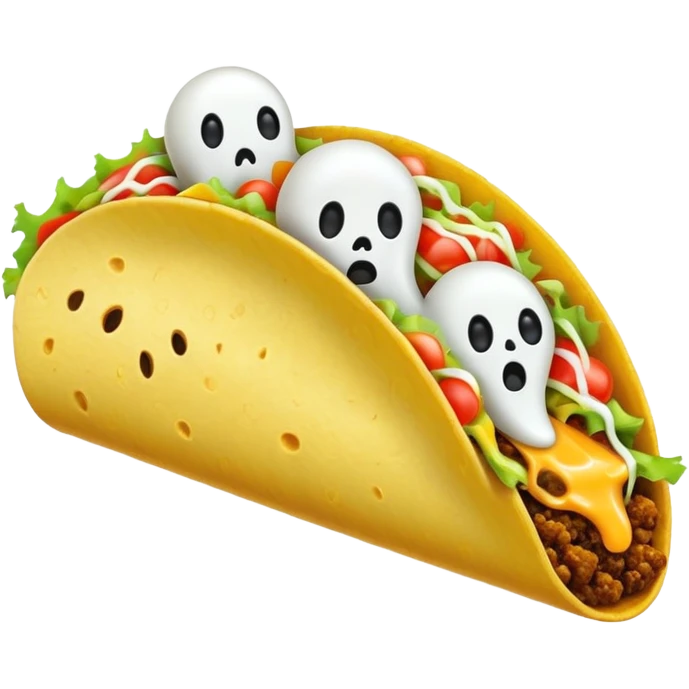 Taco with ghosts emoji