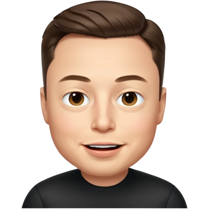 Elon Musk's face in iOS memoji style, winking expression emoji