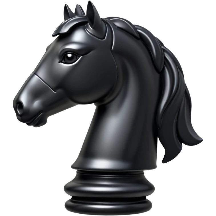 
chess knight piece object, horse head chess piece, 3D cartoon, glossy material, soft shadow, mobile game icon style, centered, clean background, no text, no watermark
 emoji