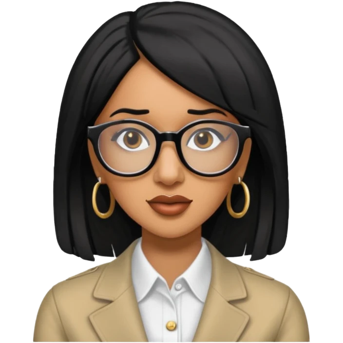 rapper Cardi B black hair wear glasses emoji