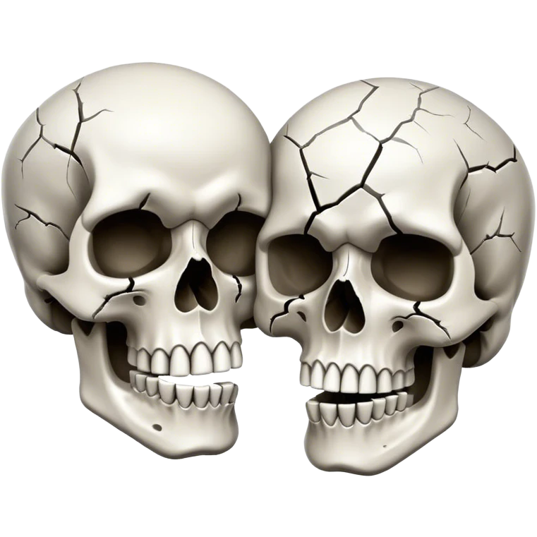 2 skulls fighting emoji