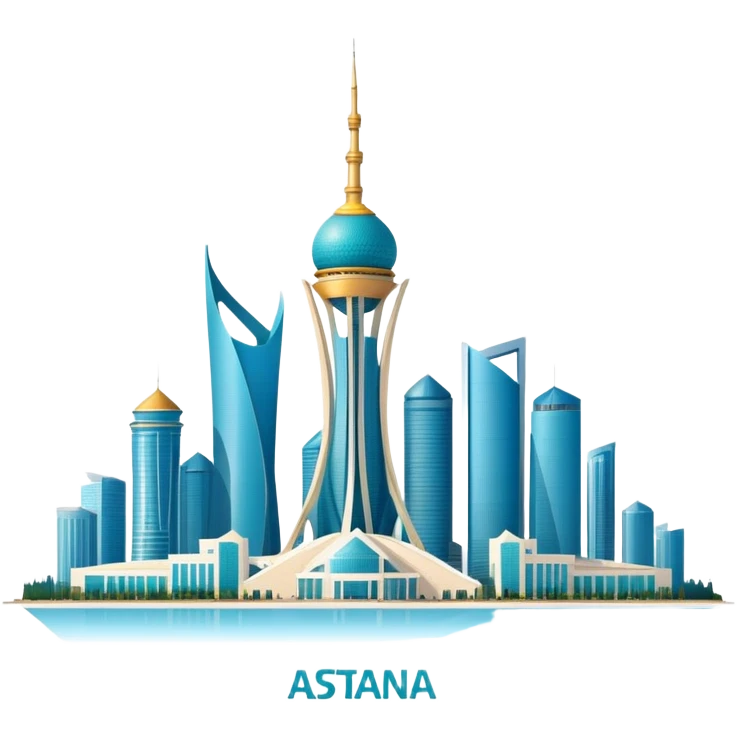 Astana skyline with Bayterek Tower, the capital city of Kazakhstan emoji
