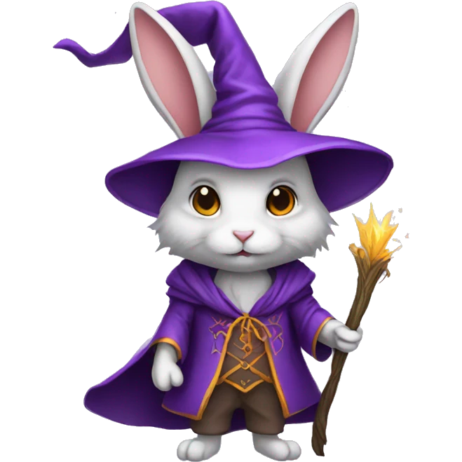 rabbit wizard purple clothes emoji