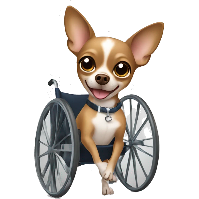 a brown Chihuahua dog in a wheelchair emoji