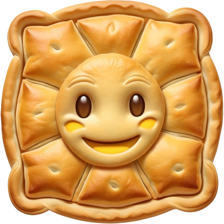 cinematic-realistic-flat burek-sa-sirom-dish-emoji,-showcasing-a-flaky-pastry-filled-with-cheese-rendered-with-crisp-textures-and-appetizing,-warm-lighting.  emoji