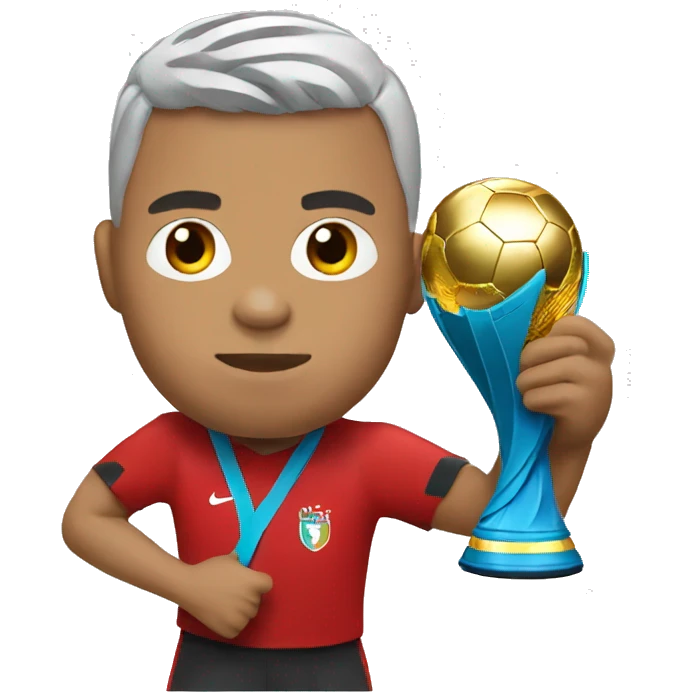 Ronaldo holding World Cup emoji