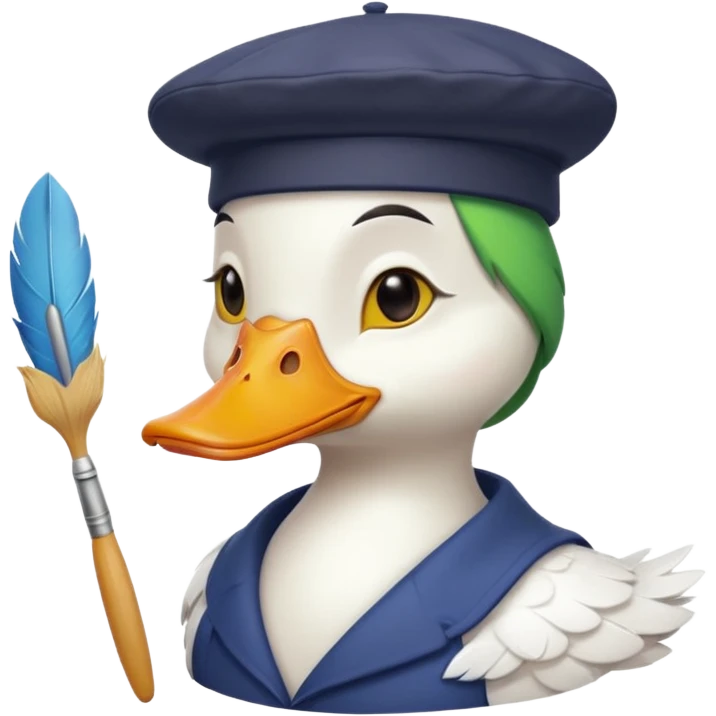 pato artista blanco emoji