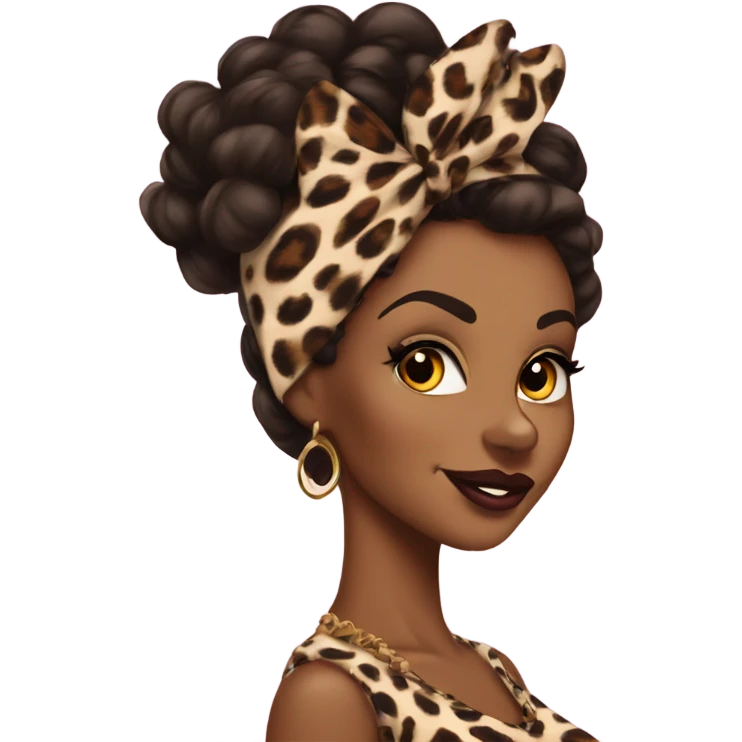 Brown woman pin up leopard  emoji