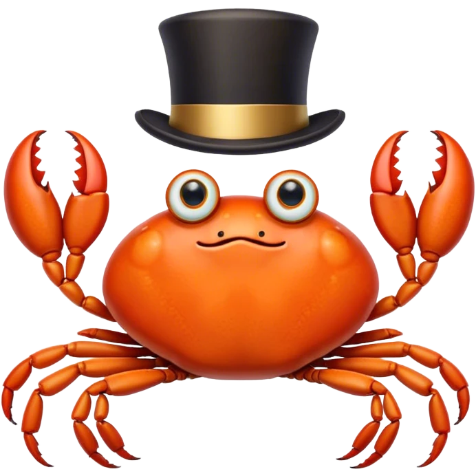 Crab with a top hat and monacle emoji