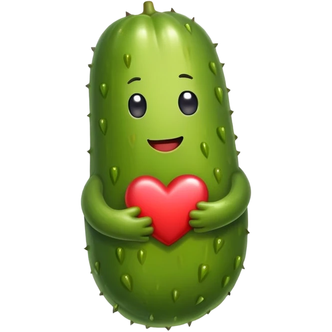 Pickle holding a heart  emoji