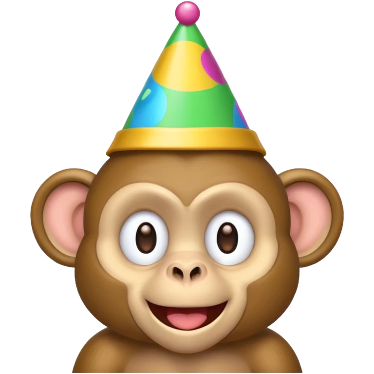 Monkey with party hat emoji