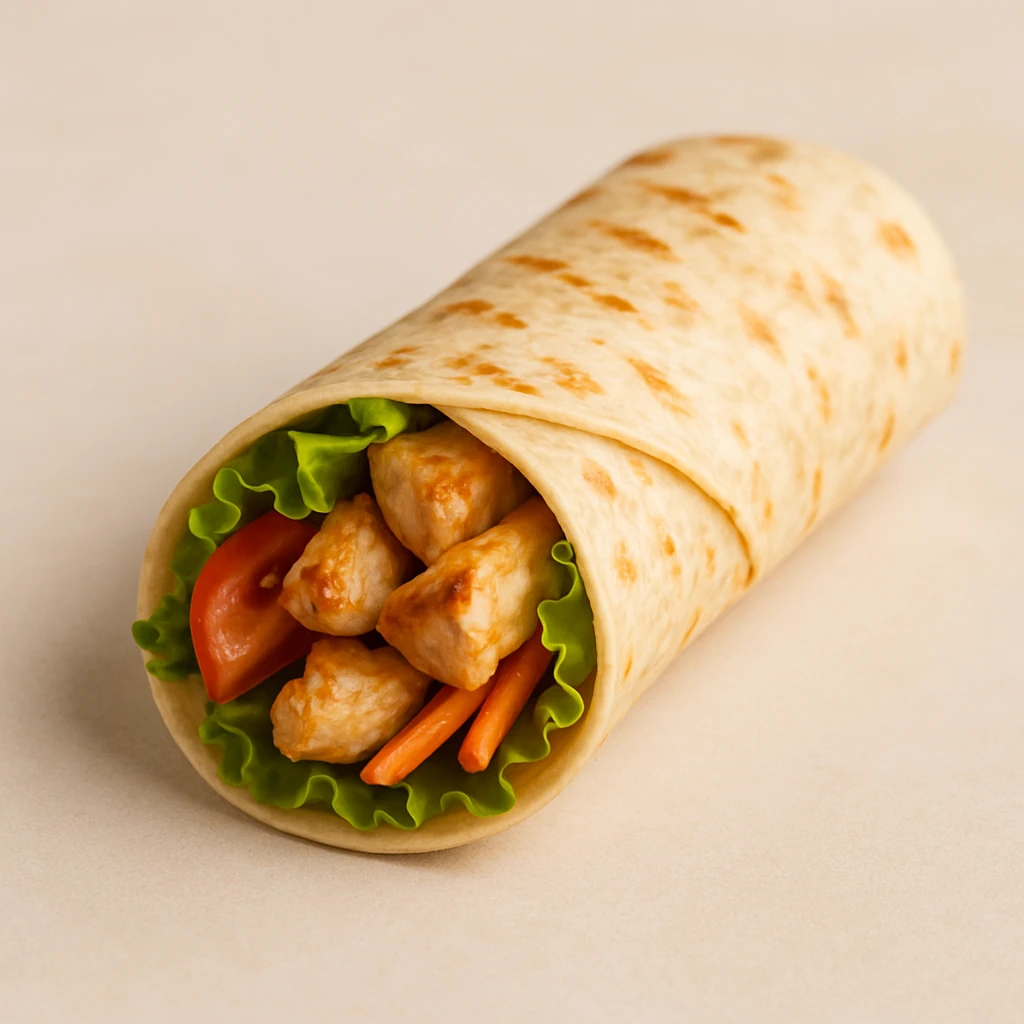 a chicken roll, appetizing, simple background emoji