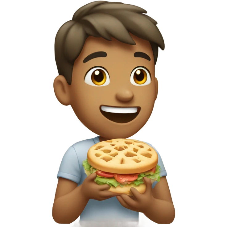 Boy eating emoji