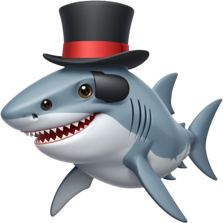 Shark with a top hat dancing  emoji