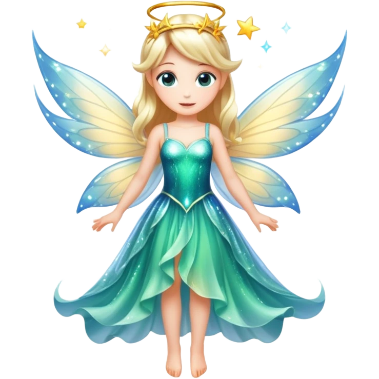 a magical fairy with sparkling wings and flowing dress emoji