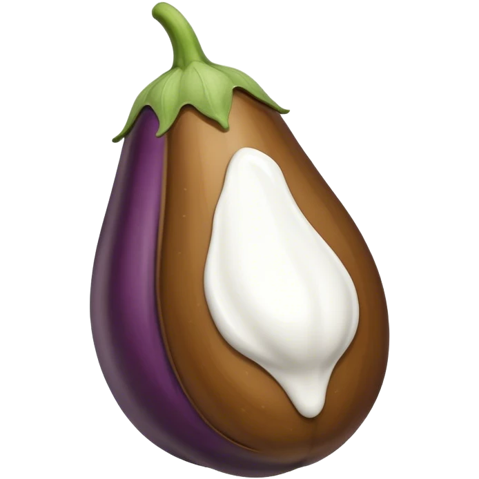 brown eggplant w white paint on it emoji