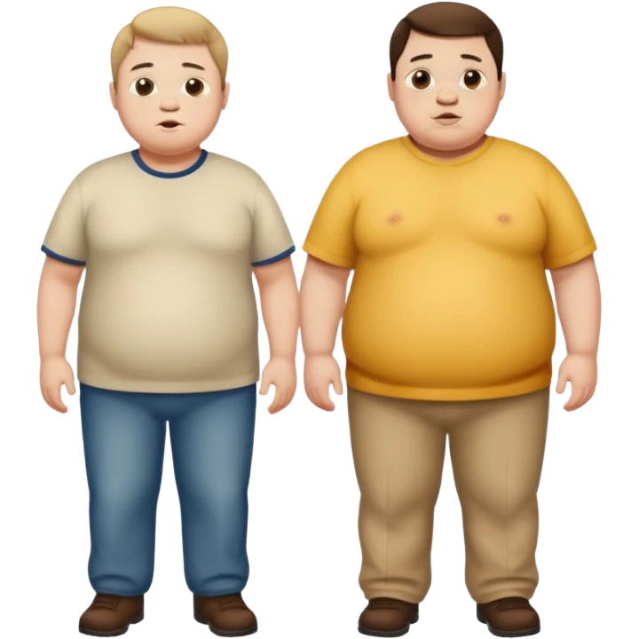obease guy and a guy with down syndrome and cleph lip standing there emoji