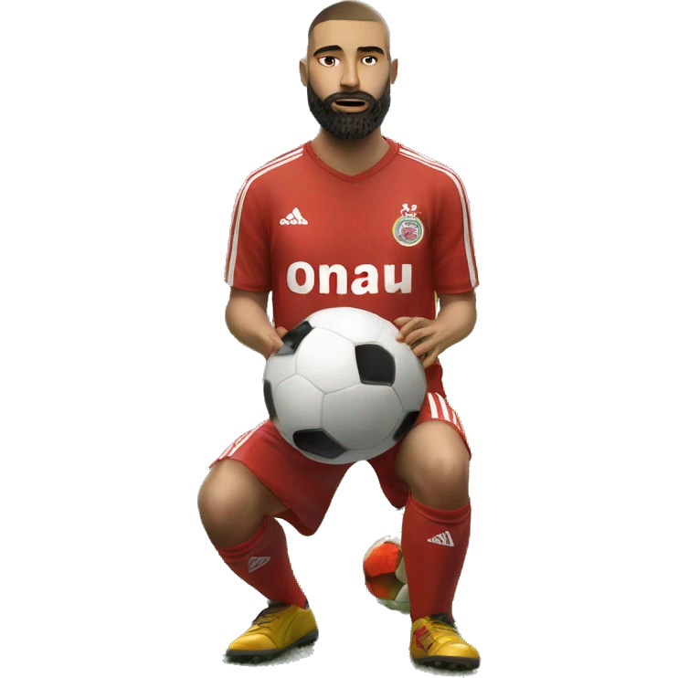 bearded soccer player portrait emoji
