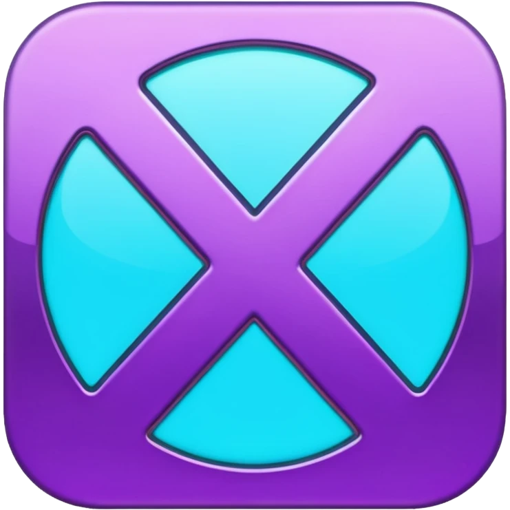 Purple and Cian symbol X twitter emoji