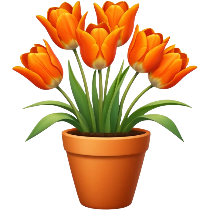 orange tulips flower pot emoji