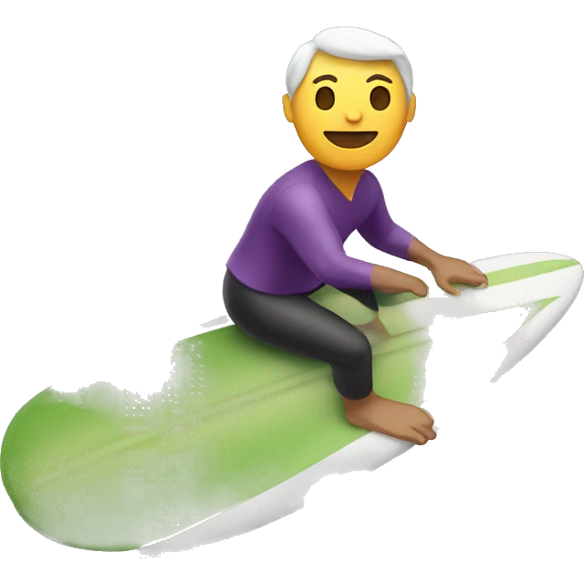 Man surfing egg plant emoji